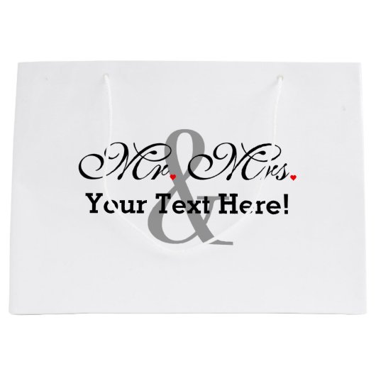 Personalisierter Herr und Frau Plus Customizable Große Geschenktüte (Vorderseite)