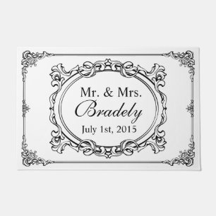 Personalisierter Herr und Frau Wedding Decor Frame Fußmatte