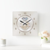 Personalisierter Herr und Frau Wedding Geschenke,  Quadratische Wanduhr (Zuhause)