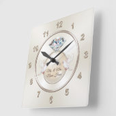 Personalisierter Herr und Frau Wedding Geschenke,  Quadratische Wanduhr (Winkel)