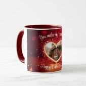 Personalisierter Herz-Fotorahmen Tasse (Vorderseite Links)