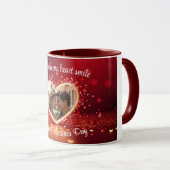 Personalisierter Herz-Fotorahmen Tasse (VorderseiteRechts)