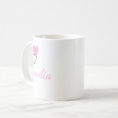 Personalisierter Herz Namensbecher – Zweifarbig ge Kaffeetasse (Vorderseite Links)