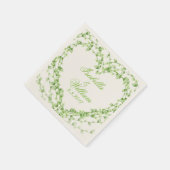 Personalisierter Herz-Shaped Green Leaf Kreath Serviette (Ecke)