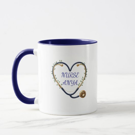 Personalisierter Herz-Stethoskop-Becher Tasse (Links)