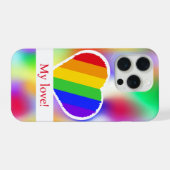 Personalisierter, herzförmiger Bildträger iPhone Hülle (Rückseite (Horizontal))