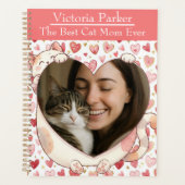 Personalisierter Herzkatzenknuddel-Fotoplaner Planer (Vorderseite)