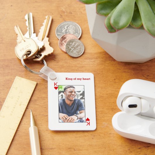 Personalisierter Herzkönig Schlüsselanhänger (Schreibtisch)