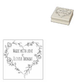 Personalisierter Herzkranz "Made with Liebe" Gummistempel (Stempel)