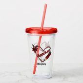 Personalisierter Herzlehrer Valentinstag Acryltrinkbecher (Rückseite)