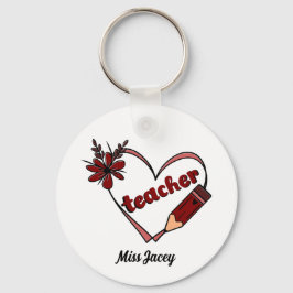 Personalisierter Herzlehrer Valentinstag Schlüsselanhänger