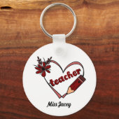 Personalisierter Herzlehrer Valentinstag Schlüsselanhänger (Rückseite)