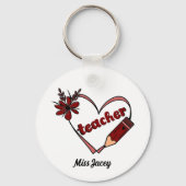 Personalisierter Herzlehrer Valentinstag Schlüsselanhänger (Rückseite)