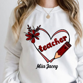 Personalisierter Herzlehrer Valentinstag Sweatshirt