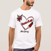 Personalisierter Herzlehrer Valentinstag T-Shirt (Vorderseite)