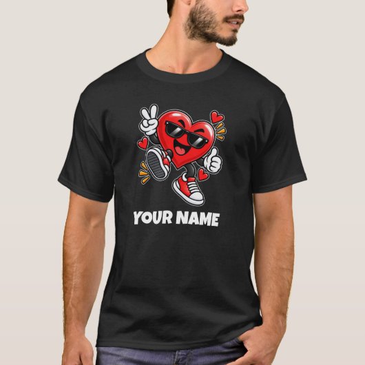 Personalisierter Herzname & benutzerdefinierter Te T-Shirt (Vorderseite)