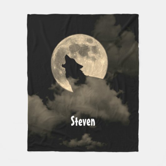 Personalisierter Heuwolf Fleecedecke (Vorderseite)