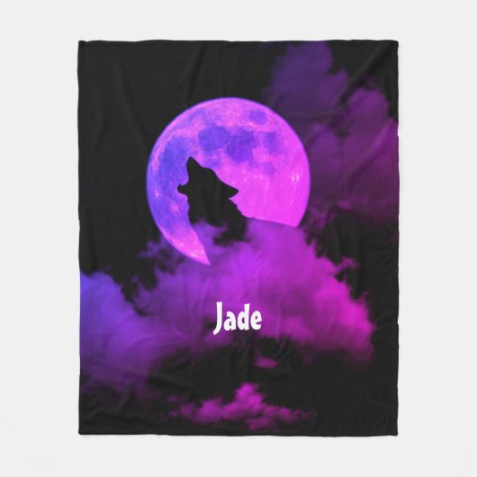 Personalisierter Heuwolf Fleecedecke (Vorderseite)