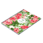 Personalisierter Hibisken Blume Monogram S Noteboo Notizblock (Linke Seite)