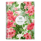 Personalisierter Hibisken Blume Monogram S Noteboo Notizblock (Vorderseite)
