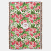 Personalisierter Hibisken Blume Monogramm T Blanke Decke (Vorderseite Vertikal)