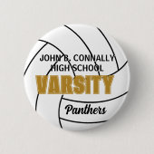 Personalisierter High School Varsity Volleyball Button (Vorderseite)