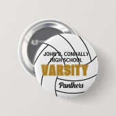 Personalisierter High School Varsity Volleyball Button (Vorne & Hinten)