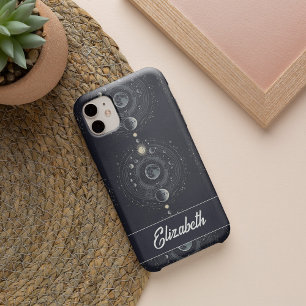 Personalisierter Himmels-Sonne-Mond-Galaxie-Sterne iPhone 12 Hülle