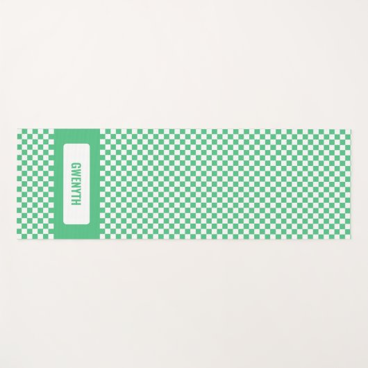Personalisierter hintere, grüne Single Yogamatte (Vorderseite (Horizontal))