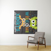 Personalisierter Hintergrund der Monster-Geburtsta Wandteppich (Beispiel (Horizontal))