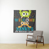 Personalisierter Hintergrund der Monster-Geburtsta Wandteppich (Beispiel)