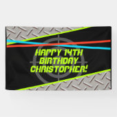 Personalisierter Hintergrund des Laser Tag Boy Bir Banner (Horizontal)