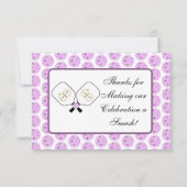 Personalisierter Hinweis für Pickleball-Lavendel v Dankeskarte (Vorderseite)