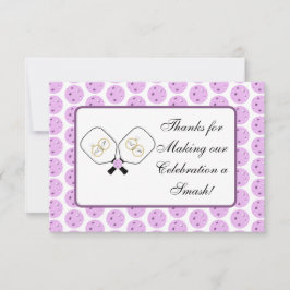 Personalisierter Hinweis für Pickleball-Lavendel v Dankeskarte