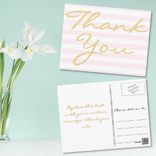 Personalisierter Hinweis Moderne elegante Streifen Postkarte