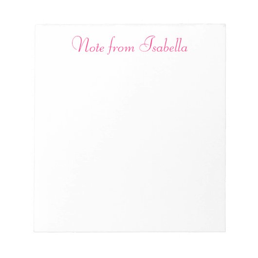 Personalisierter Hinweis von Isabella Notepad Notizblock (Vorderseite)