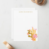 Personalisierter Hinweis: Whimsical Pink und Orang Mitteilungskarte (Vorderseite/Rückseite Beispiel)