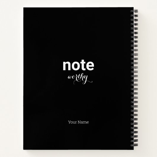Personalisierter Hinweis Worthy Spiral Notebook Notizblock (Rückseite)