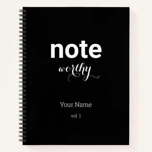 Personalisierter Hinweis Worthy Spiral Notebook Notizblock (Vorderseite)