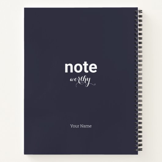 Personalisierter Hinweis Worthy Spiral Notebook Notizblock (Rückseite)