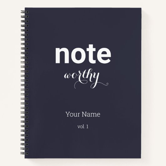 Personalisierter Hinweis Worthy Spiral Notebook Notizblock (Vorderseite)