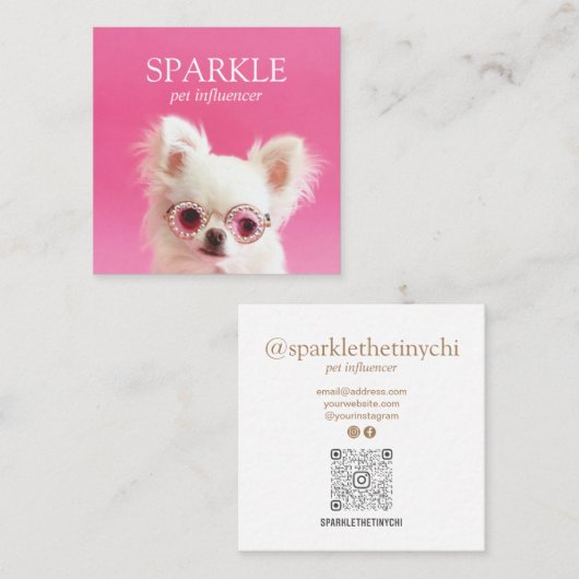 Personalisierter Hinzufügen des Scannercodes Ihres Quadratische Visitenkarte (Vorne/Hinten)