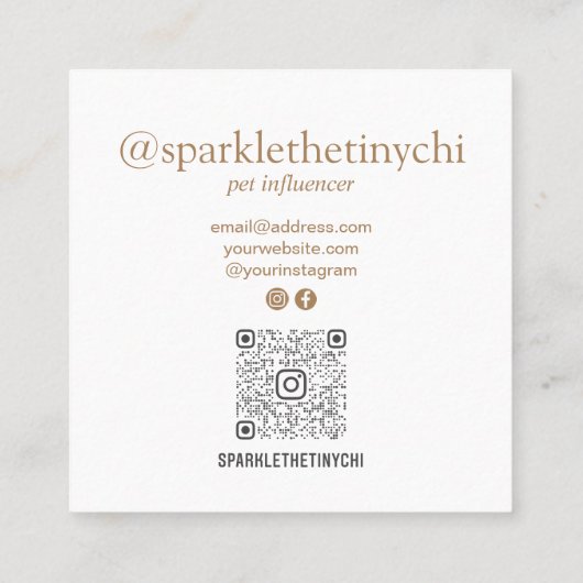 Personalisierter Hinzufügen des Scannercodes Ihres Quadratische Visitenkarte (Rückseite)