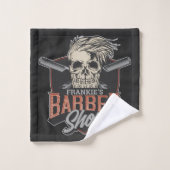 Personalisierter Hipster aus Friseursalon Skull un Badhandtuch Set (Waschlappen)