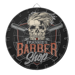 Personalisierter Hipster aus Friseursalon Skull un Dartscheibe