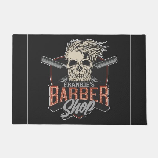 Personalisierter Hipster aus Friseursalon Skull un Fußmatte (Vorderseite)