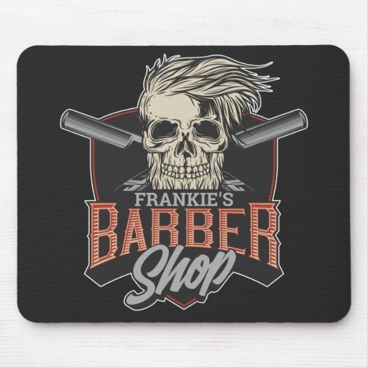 Personalisierter Hipster aus Friseursalon Skull un Mousepad (Vorne)