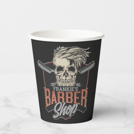 Personalisierter Hipster aus Friseursalon Skull un Pappbecher (Vorderseite)