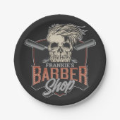 Personalisierter Hipster aus Friseursalon Skull un Pappteller (Vorderseite)