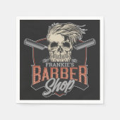 Personalisierter Hipster aus Friseursalon Skull un Serviette (Vorderseite)